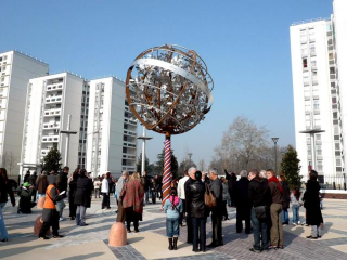 Louis Molinari Sculpture inox et corten Arbre de vie 