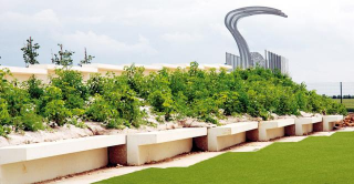 Mur vgtal inox Jardin d'Aubigny