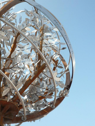 Louis Molinari Sculpture inox et corten Arbre de vie 