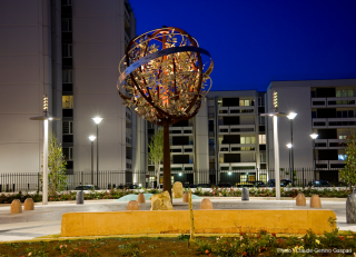 Louis Molinari Sculpture inox et corten Arbre de vie 